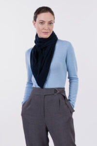Scialle Sciarpa In Cashmere E Seta Stampa Cavaliere – 200x95 Cm, 2 Facce, Fatto A Mano