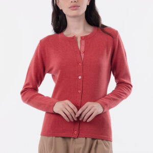 Cardigan girocollo con bottoni