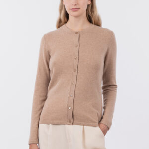 Cardigan girocollo con bottoni
