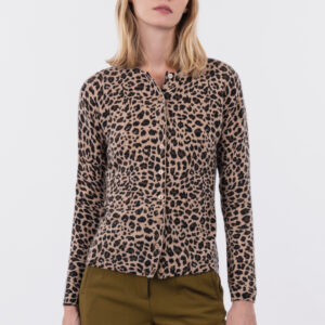 Cardigan leopardato