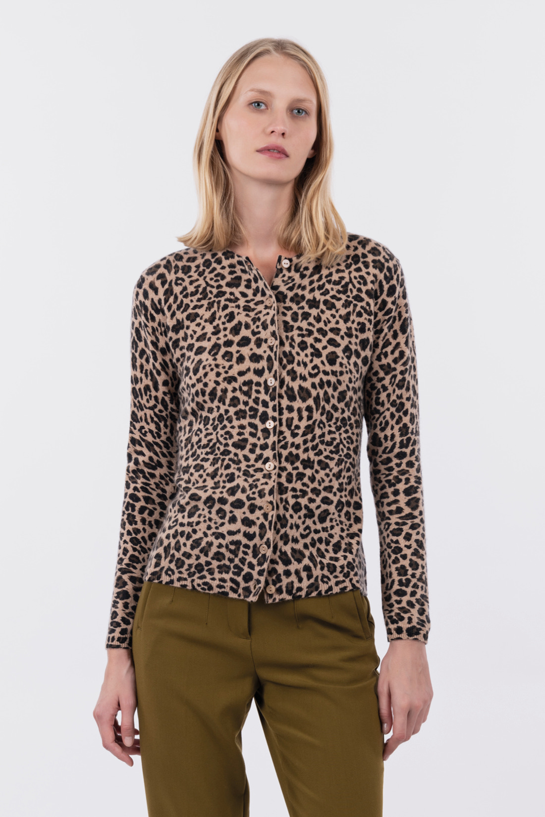 Cardigan leopardato