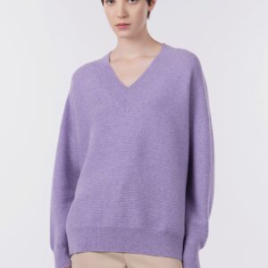 Pullover V coste orizzontali