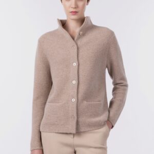 Cardigan collo coreana con tasche