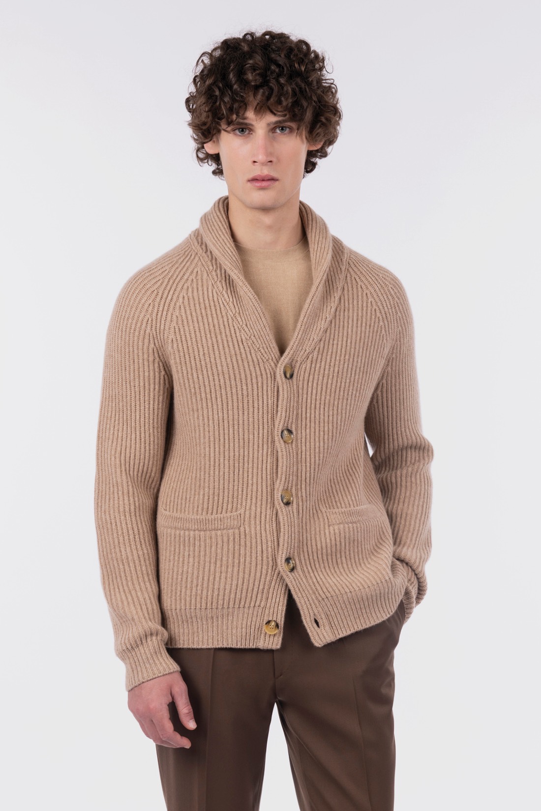 Cardigan collo sciallato