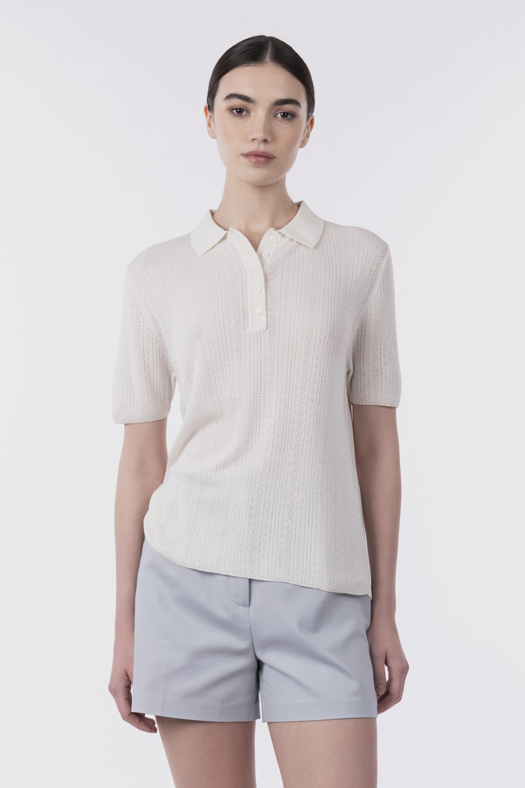 Openwork polo silk and cashmere