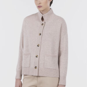Cardigan collo montante con bottoni