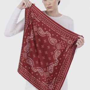 Bandana stampa Paisley pura seta 60x60cm